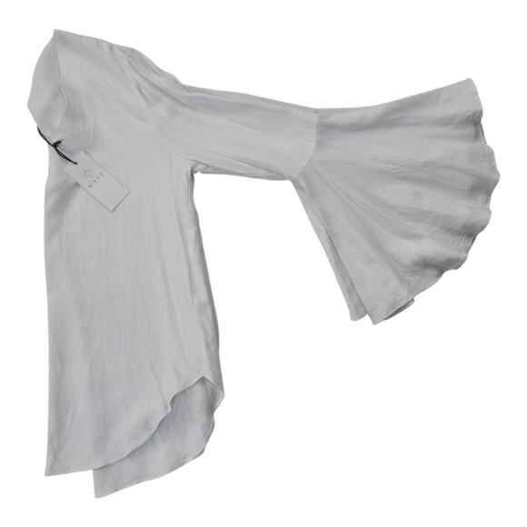 WAYF *NWT* Bell Sleeve V-Neck White Blouse Women's Size Medium NWT - Picture 7 of 11
